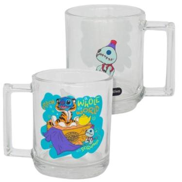 Imagem de Caneca Stitch Bela E A Fera Vidro Transparente 250 ml Oficial Disney -
