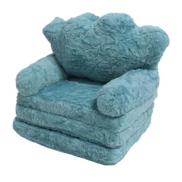 Imagem de Cryfokt Cadeira Dobrável Verde Infantil, sofá Portátil Bonito Com Design de Coroa para Jardim de Infância, Pano de Leitura de Algodão PP (3 camadas)