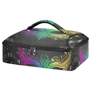 Imagem de CEBUGI Caçarola isolada de máscara de carnaval para alimentos quentes ou frios, transportador de alimentos isolado para festas potluck/piquenique/churrascos, serve para 23 x 33 cm