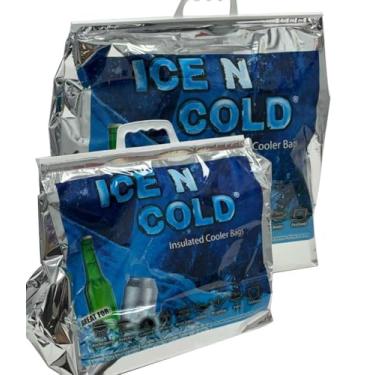 Imagem de ICE N COLD Bolsa térmica – GG com capacidade de 18 kg (pacote com 10) | Leve, macia, dobrável | Ideal para compras, acampamento, caminhadas, praia, viagens