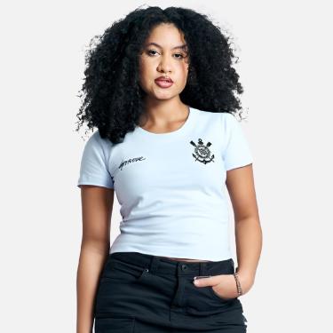 Imagem de Camisa Corinthians Baby Look Cropped Approve - Feminina-Feminino