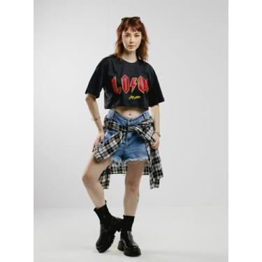 Imagem de Cropped oversized feminina love preto - jayjam rockwear, G2