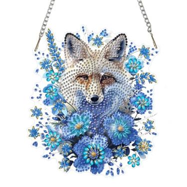 Imagem de DOMROM Kits de pendurar arte de diamante de lobo para adultos iniciantes, pingente de lobo com pintura de diamante de cristal de formato especial, arte de diamante faça você mesmo, animal para