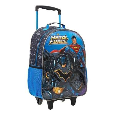 Imagem de MOCHILA COM RODAS ESCOLAR 40CM LIGA DA JUSTIÇA METAL FORCE-Masculino