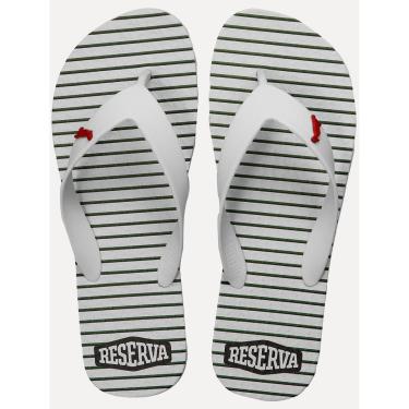 Imagem de Chinelo Reserva Masculino Listrado Bandeira Branco-Masculino