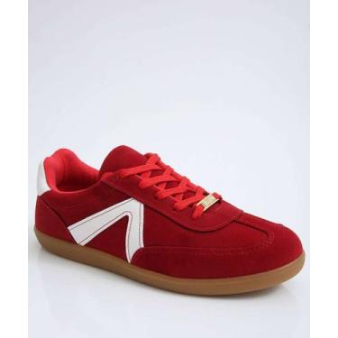 Imagem de Tênis Casual Feminino Recortes Vizzano-11350, Vermelho, 37
