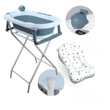 Imagem de Banheira Dobrável Tibaby Com Termômetro Integrado E Almofada