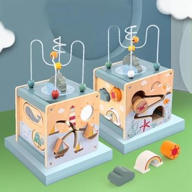 Imagem de Cubo De Atividades Infantil Em Madeira Brinquedo Educativo 5 Em 1 Aprender Brincando Nunca Foi Tão Completo E DivertidoTransforme O Brincar Em Aprendizado