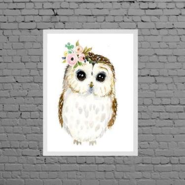 Imagem de Quadro Decorativo Infantil Corujinha 33X24Cm