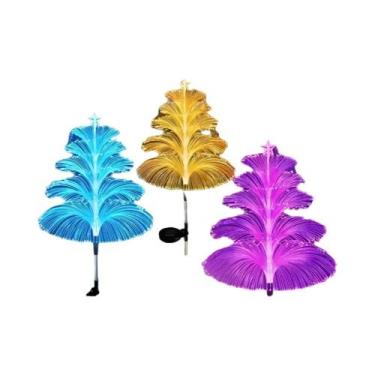 Imagem de Lâmpada De Água-Viva Solar Colorida Com Fibra Óptica, Luz Que Muda Par