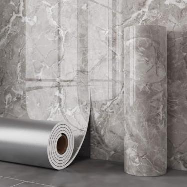 Imagem de Papel de parede dourado autoadesivo imitação de mármore efeito papel de parede para cozinhas e banheiros à prova d'água e à prova de umidade adequado para renovação de móveis cinza moderno 400 * 300