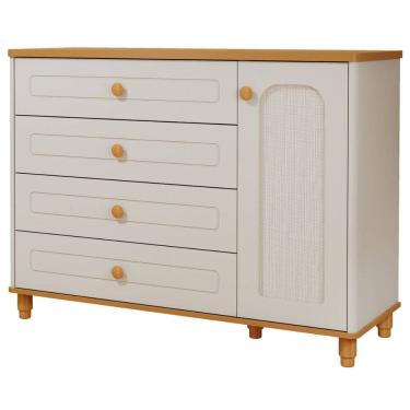 Imagem de Cômoda Bebe Permobili Alfalar Retro 04 gavetas 01 porta MDF