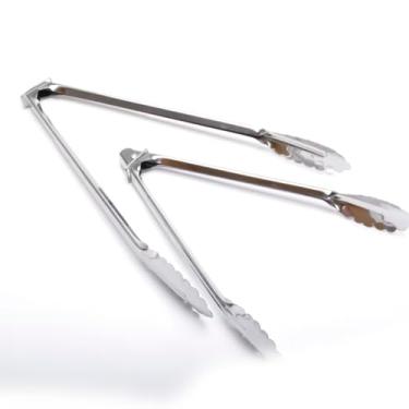 Imagem de Kit 2 Pegadores de Cozinha em Aço Inox para Salada, Churrasco, Pão e Massas