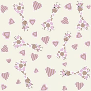 Imagem de Papel De Parede Infantil Girafa Menina