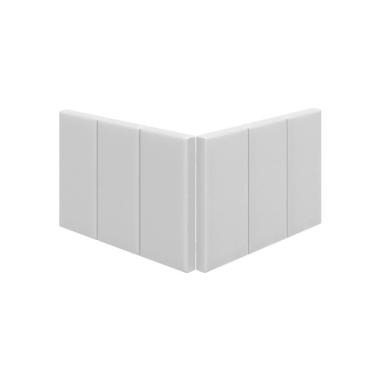 Imagem de Cabeceira Casal Laura 1,40 Almofadada Corino Branco