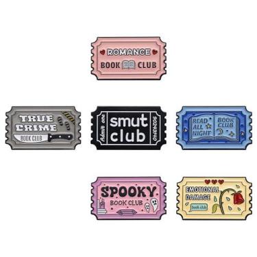 Imagem de Conjunto de broches Theme Book Club Theme Creative Alloy Lapel Pin B -