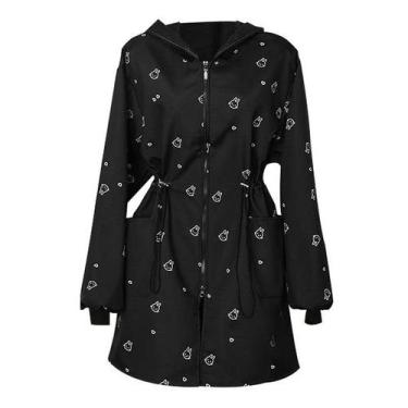 Imagem de Avental feminino de manga comprida forrado de lã, coelhinha fofa de po