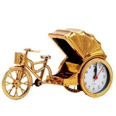 Imagem de Despertador Creative Rickshaw com acabamento dourado - yiweisai