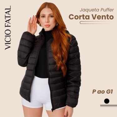 Imagem de Jaqueta Feminina Puffer Nylon Corta Vento Bobojaco Casaco Impermeável-Feminino