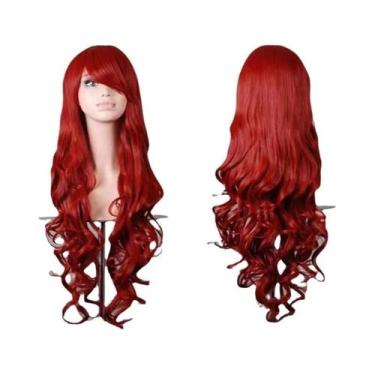 Imagem de Peruca Colorida Para Cosplay Feminino, Cabelo Longo Com Ondas Grandes,