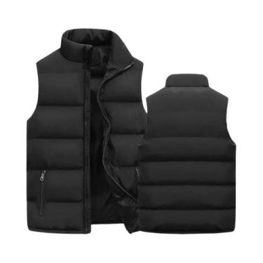 Imagem de Colete Masculino Impermeável De Inverno Com Zíper, Gola Alta E Estilo 