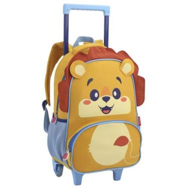 Imagem de Mochila de Rodinha Media 14L Escola Creche Infantil Fofo Menino Leão -