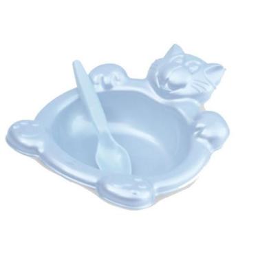Imagem de Prato do Bebê  com Colher - Pratinho Baby Collor Plástico Decorada 250