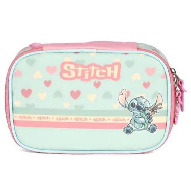 Imagem de Estojo Box Escolar Stitch Disney Verde - Luxcel
