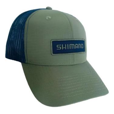 Imagem de Boné Verde Azul com Logo Azul- Shimano