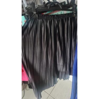 Imagem de Saia preta com brilho tecido leve creppas  - Stilo Creppas 