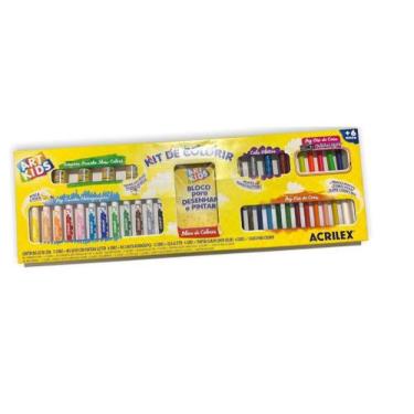 Imagem de Kit Infantil de Colorir com Tinta Caneta Giz Cola Gliter - Acrilex