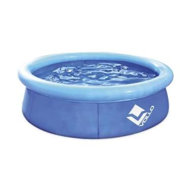 Imagem de Piscina Inflável Redonda Com Borda 1000 Litros Lazer Vollo, Azul, Únic