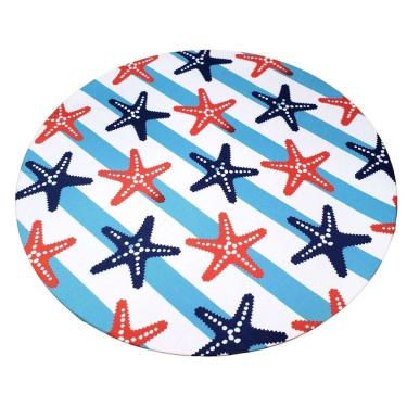 Imagem de Kit 4 Capas para Sousplat Réplica Estrela do Mar 35cm Poliéster Elástico Reutilizável Azul Maison Charlo