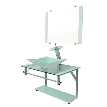 Imagem de Gabinete Branco 60cm de Vidro Para Banheiro - CQ39 - Dahora
