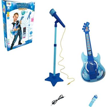 Imagem de Guitarra Com Microfone, Wellmix, Azul, P2