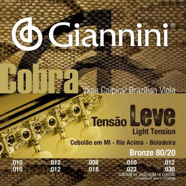 Imagem de Encordoamento Viola Giannini Cv82l Cebolao Mi/Rio Acima/Boi Cobra