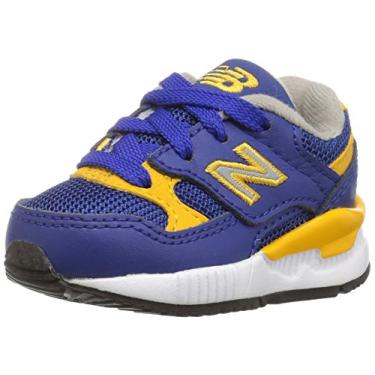 Imagem de Tênis de corrida New Balance KL530 Classic (infantil/infantil/criança pequena/criança grande), Blue/Yellow, 5 Big Kid