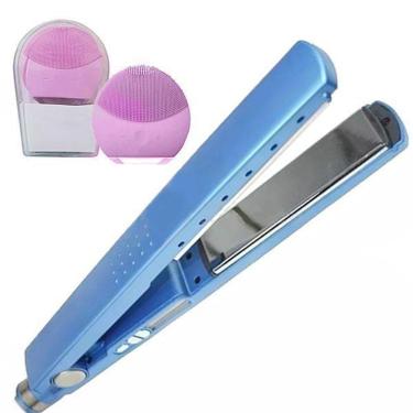 Imagem de Kit 1 Prancha Nanotitanium + 1 Esponja Facial Rosa Bebê Nº15