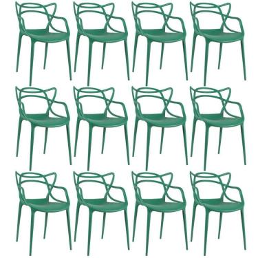 Imagem de Kit - 12 X Cadeiras Masters Allegra - Verde Escuro
