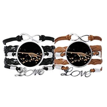 Imagem de DIYthinker Pulseira de dinossauro miniatura preta Ossos alça de mão pulseira de corda de couro conjunto duplo presente, Não se candidatar