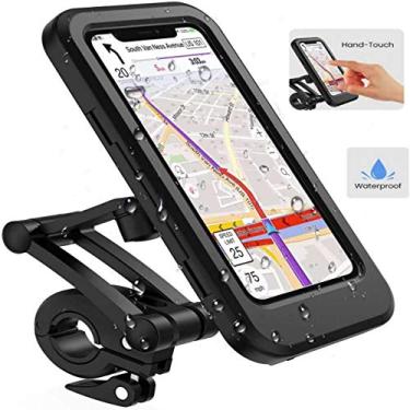 Imagem de Suporte de telefone para bicicleta, suporte universal para celular à prova d'água, antitrepidação para guidão de motocicleta e bicicleta, GPS compatível com iPhone SE, 11 Pro, Samsung Galaxy Huawei e todos os smartphones