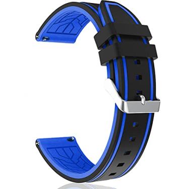 Imagem de MEGIR Pulseiras de relógio de silicone para mulheres e homens de liberação rápida pulseiras de relógio de silicone com 24 mm azul
