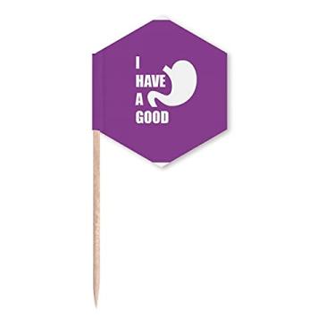 Imagem de Stomach Good Body Lucky Food Bandeiras de palitos de cupcakes palitos de festa celebração