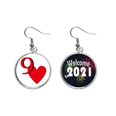 Imagem de Love Heart 9 pingentes de orelha de pôquer joia 2021 Blessing