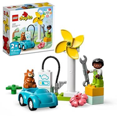 Imagem de LEGO® DUPLO® Town Turbina Eólica e Carro Elétrico 10985 (16 Peças); Conjunto de Construção