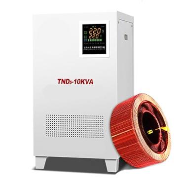 Imagem de Estabilizador automático de tensão, regulador CA monofásico de 220 V, estabilizador ultrabaixo, equipamento de controle elétrico resistente, alta eficiência de conversão, 10KVA