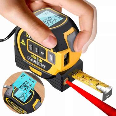Imagem de Trena Digital Laser  40 Metros 3 Em 1 Com Fita Métrica LCD