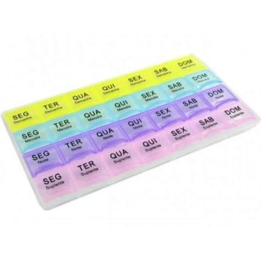 Imagem de Porta Comprimidos 28 Divisões Manhã Tarde Noite Adicional