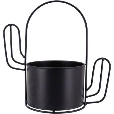 Imagem de Garden Cachepô 23X24X13Cm Metal Preto Cacto