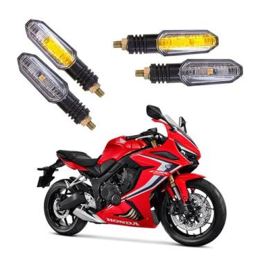 Imagem de Kit 4 Setas Sequenciais Pisca de Led Universal Modelo P50S Moto CBR 65